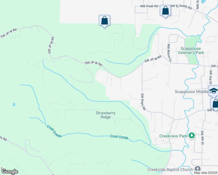 map of restaurants, bars, coffee shops, grocery stores, and more near 52313 Ashley Court in Scappoose