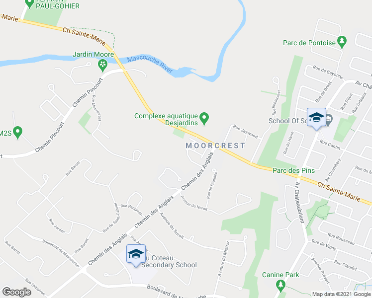 map of restaurants, bars, coffee shops, grocery stores, and more near 666 Place de la Brise in Mascouche