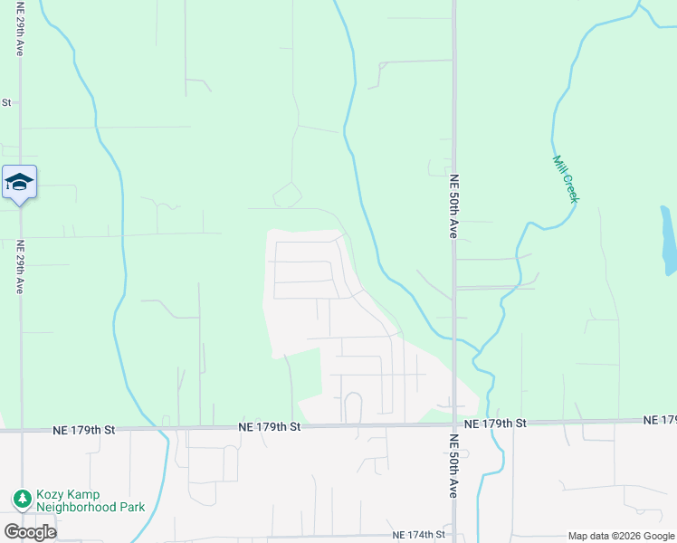 map of restaurants, bars, coffee shops, grocery stores, and more near 18611 Northeast 44th Avenue in Vancouver