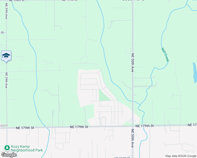 map of restaurants, bars, coffee shops, grocery stores, and more near 18621 Northeast 44th Avenue in Vancouver