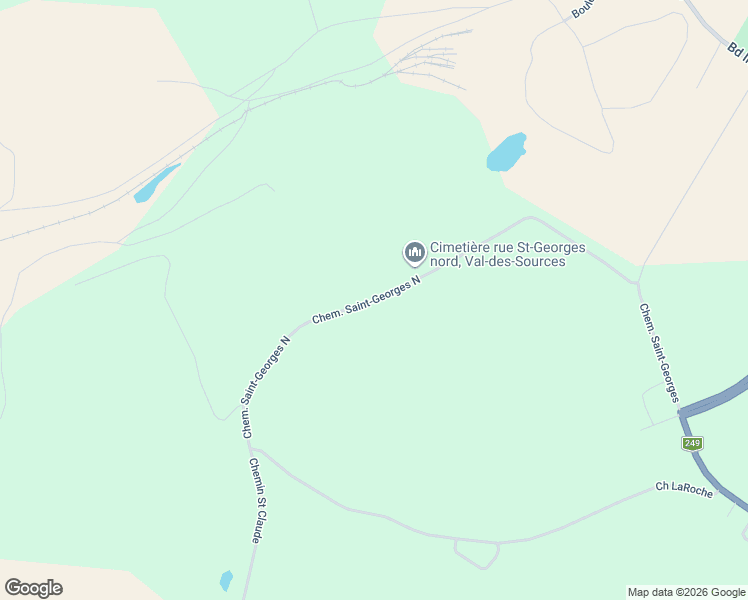 map of restaurants, bars, coffee shops, grocery stores, and more near Chemin Saint Georges Nord in Danville