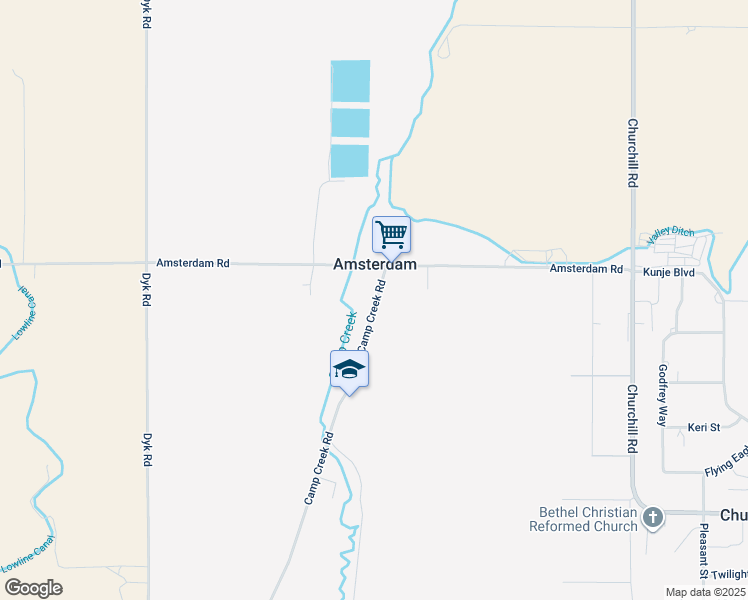 map of restaurants, bars, coffee shops, grocery stores, and more near 6101-6427 Camp Creek Road in Manhattan