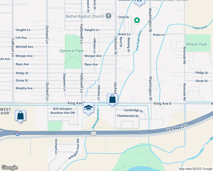 map of restaurants, bars, coffee shops, grocery stores, and more near 4108 Stone St in Billings