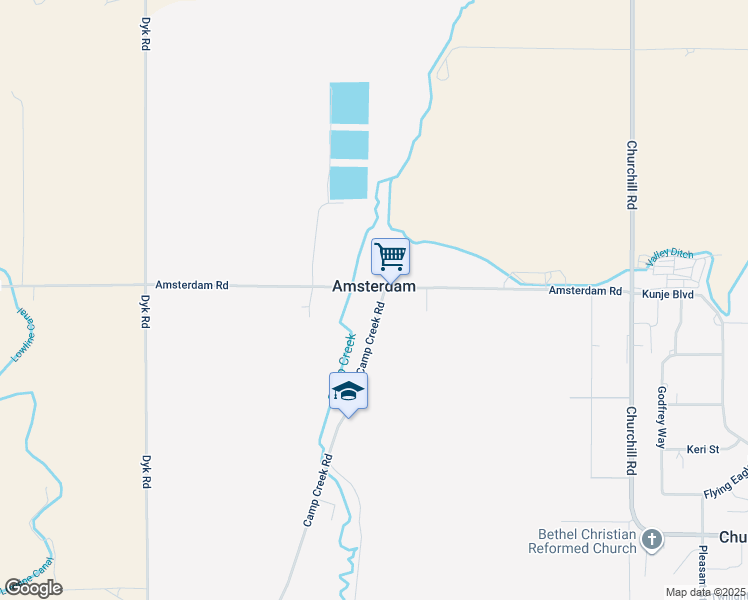 map of restaurants, bars, coffee shops, grocery stores, and more near 6101 Camp Creek Road in Manhattan