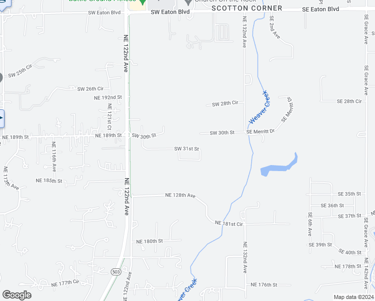 map of restaurants, bars, coffee shops, grocery stores, and more near 18717 Northeast 122nd Avenue in Battle Ground