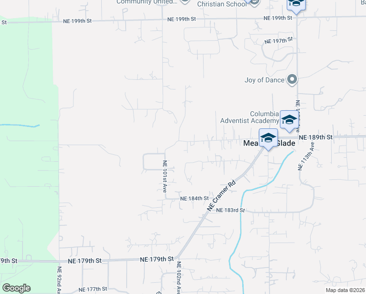 map of restaurants, bars, coffee shops, grocery stores, and more near 10313 Northeast 189th Street in Battle Ground