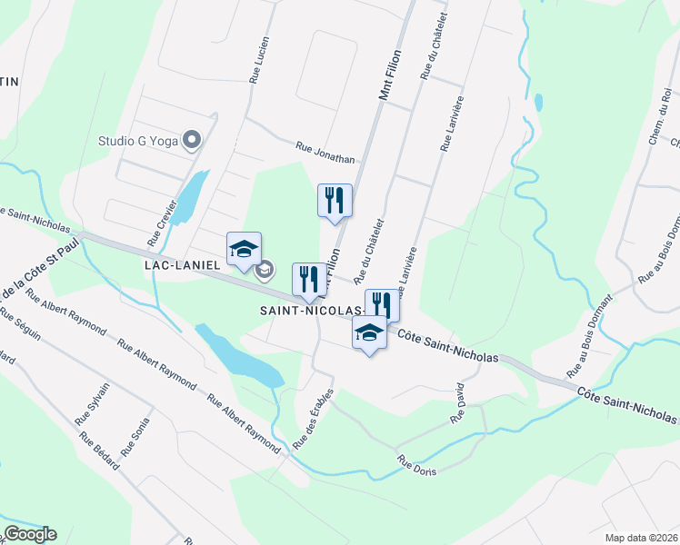 map of restaurants, bars, coffee shops, grocery stores, and more near 669 Montée Filion in Saint-Colomban