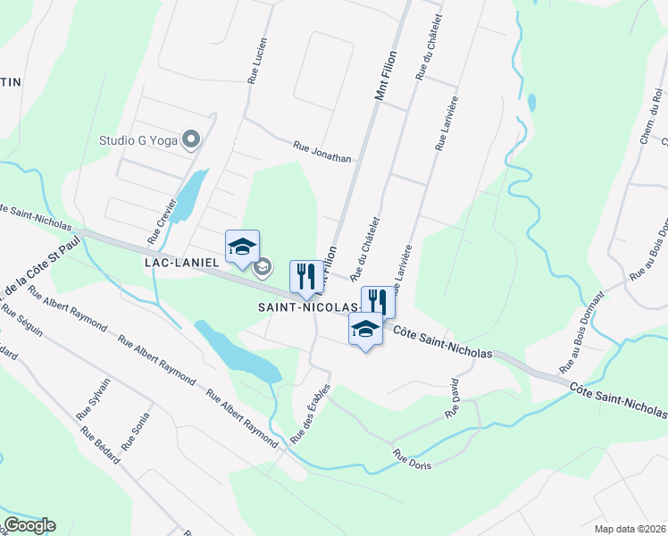 map of restaurants, bars, coffee shops, grocery stores, and more near 669 Montée Filion in Saint-Colomban