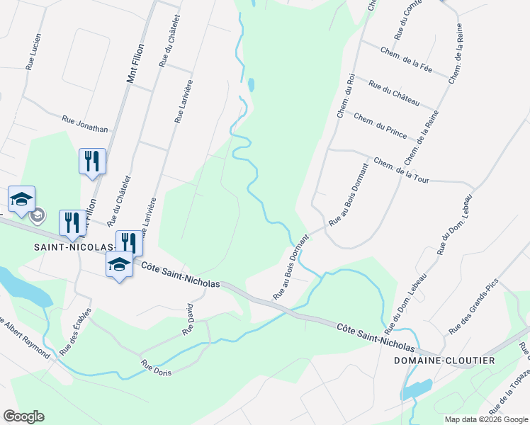 map of restaurants, bars, coffee shops, grocery stores, and more near 108 Chemin de la Pinède in Saint-Colomban