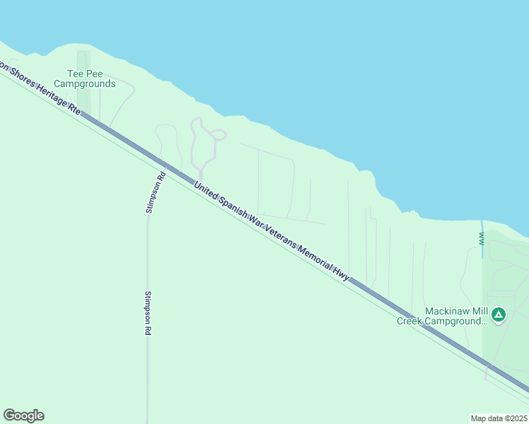 map of restaurants, bars, coffee shops, grocery stores, and more near Michiana Shores in Cheboygan County