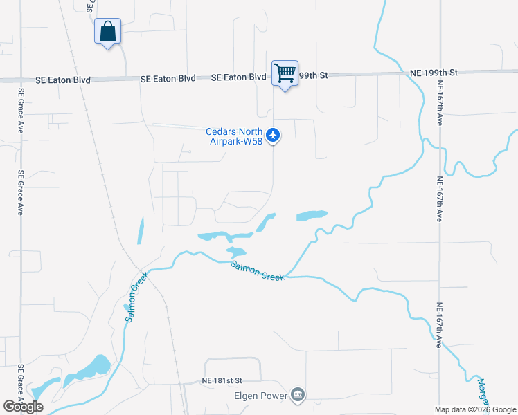map of restaurants, bars, coffee shops, grocery stores, and more near 2704 Southeast 25th Avenue in Battle Ground