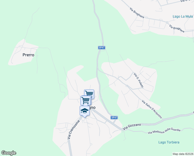 map of restaurants, bars, coffee shops, grocery stores, and more near 11 Via Alzo in Pogno