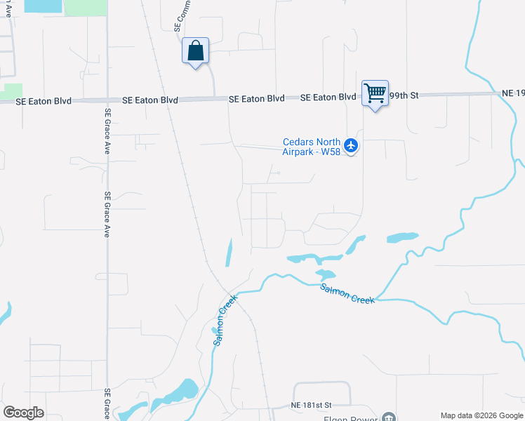 map of restaurants, bars, coffee shops, grocery stores, and more near 2628 Southeast 19th Avenue in Battle Ground