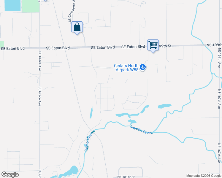 map of restaurants, bars, coffee shops, grocery stores, and more near 1919 Southeast 25th Way in Battle Ground