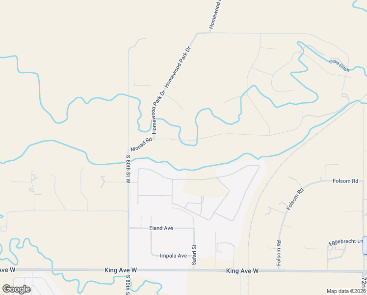 map of restaurants, bars, coffee shops, grocery stores, and more near 7804 Monad Road in Billings