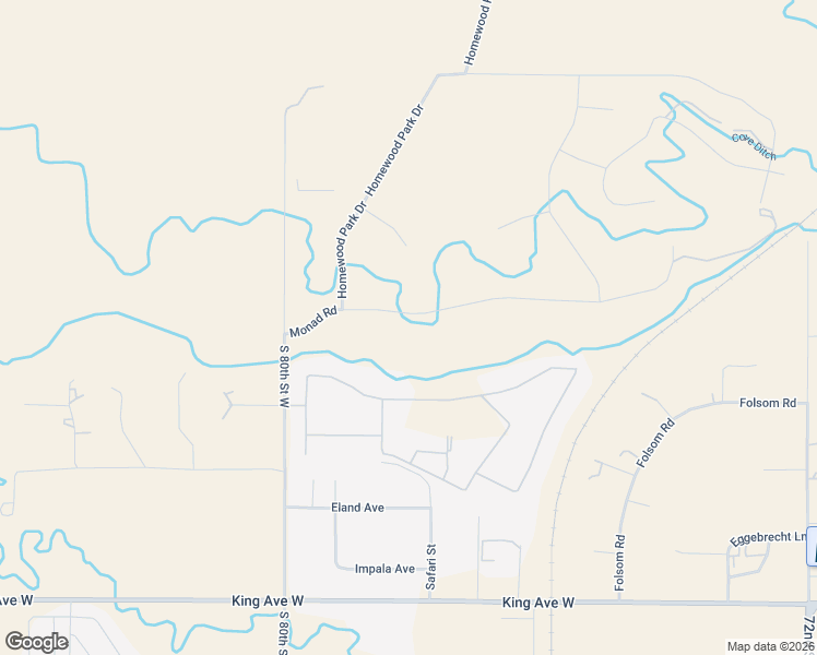 map of restaurants, bars, coffee shops, grocery stores, and more near 7804 Monad Road in Billings