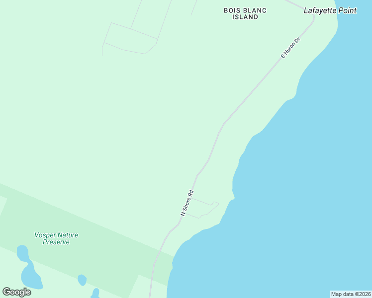 map of restaurants, bars, coffee shops, grocery stores, and more near 1267 East Huron Drive in Mackinac County