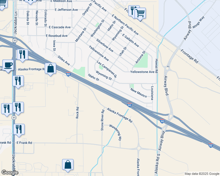 map of restaurants, bars, coffee shops, grocery stores, and more near 1203 Idaho Street in Belgrade