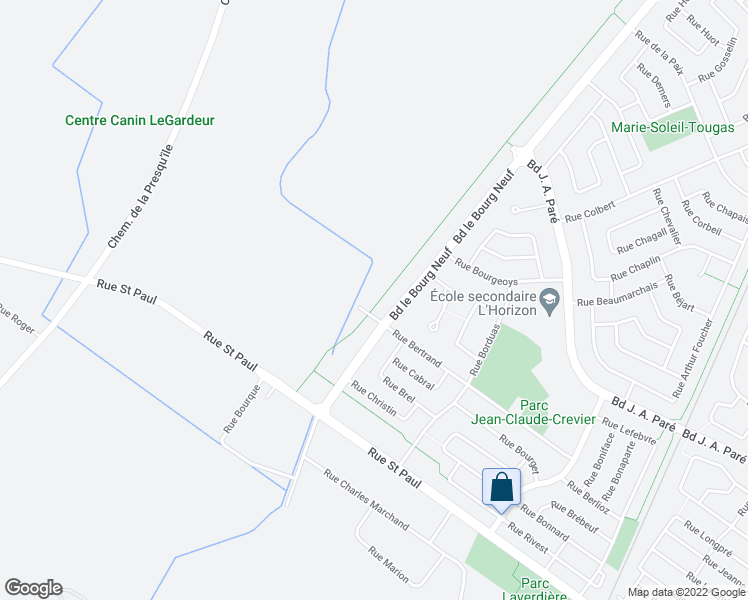 map of restaurants, bars, coffee shops, grocery stores, and more near 507 Boulevard le Bourg Neuf in Repentigny