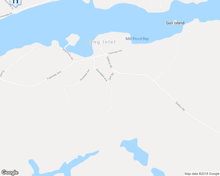 map of restaurants, bars, coffee shops, grocery stores, and more near Klondyke Avenue in Byng Inlet