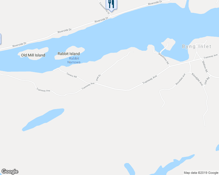 map of restaurants, bars, coffee shops, grocery stores, and more near Tramway Avenue in Byng Inlet