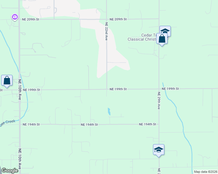 map of restaurants, bars, coffee shops, grocery stores, and more near 2210 Northeast 199th Street in Ridgefield