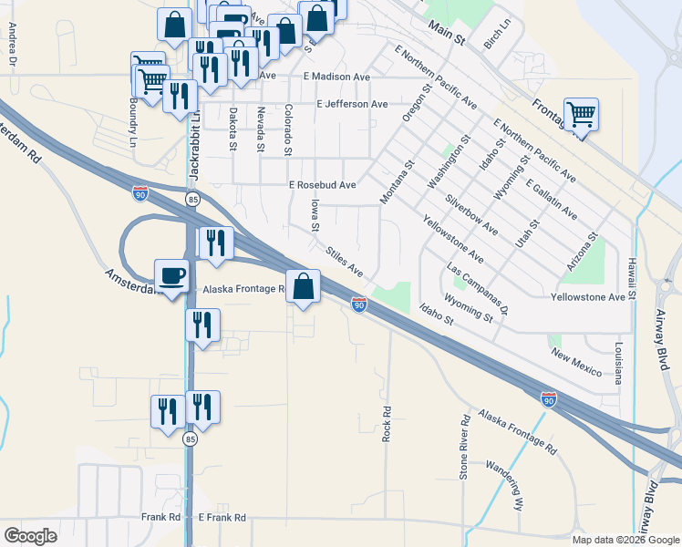 map of restaurants, bars, coffee shops, grocery stores, and more near 107 Stiles Avenue in Belgrade