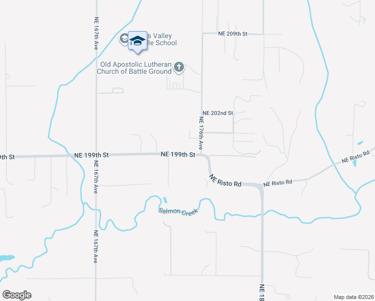 map of restaurants, bars, coffee shops, grocery stores, and more near 17414 Northeast 199th Street in Battle Ground