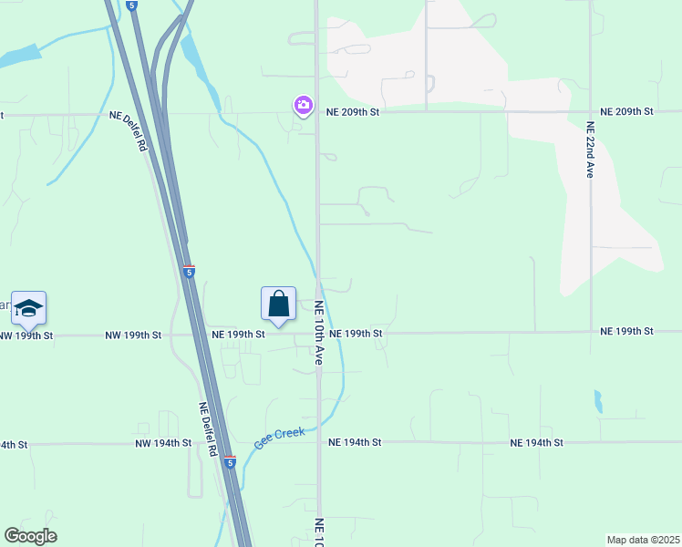 map of restaurants, bars, coffee shops, grocery stores, and more near 20013 Northeast 10th Avenue in Ridgefield