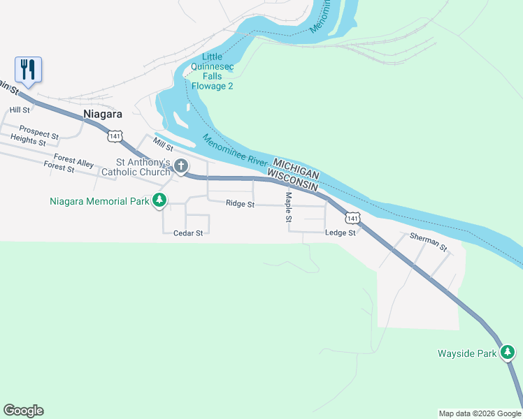 map of restaurants, bars, coffee shops, grocery stores, and more near 116 Hemlock Street in Niagara