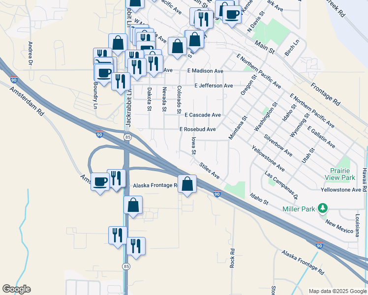 map of restaurants, bars, coffee shops, grocery stores, and more near 93 Stiles Avenue in Belgrade