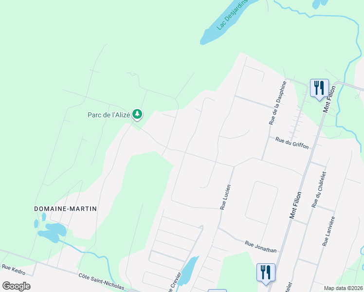 map of restaurants, bars, coffee shops, grocery stores, and more near 130 Rue Carmen in Saint-Colomban
