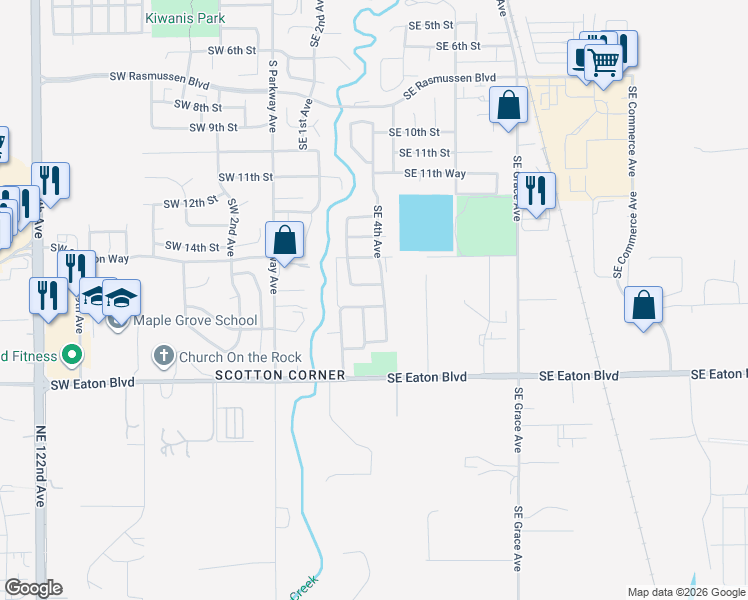 map of restaurants, bars, coffee shops, grocery stores, and more near 1718 Southeast 3rd Avenue in Battle Ground