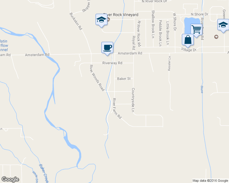 map of restaurants, bars, coffee shops, grocery stores, and more near River Farm Road in Belgrade