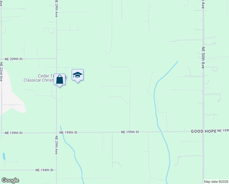 map of restaurants, bars, coffee shops, grocery stores, and more near 20504 Northeast 40th Avenue in Ridgefield