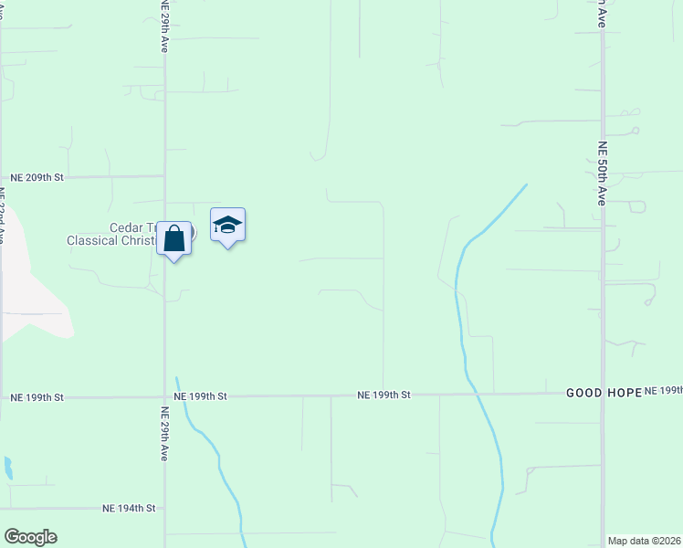 map of restaurants, bars, coffee shops, grocery stores, and more near 20504 Northeast 40th Avenue in Ridgefield