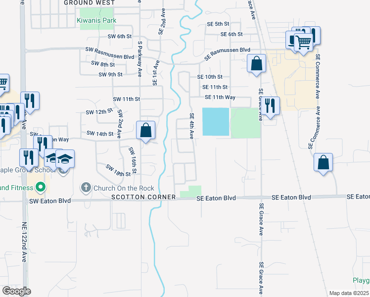 map of restaurants, bars, coffee shops, grocery stores, and more near 310 SE 16th St in Battle Ground