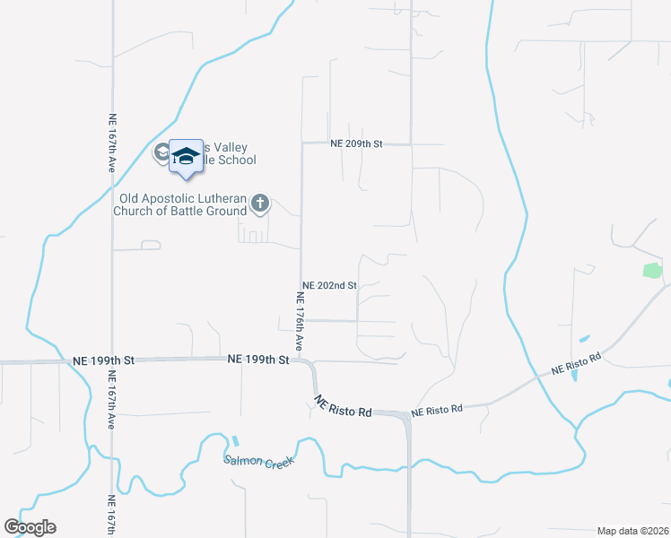 map of restaurants, bars, coffee shops, grocery stores, and more near 17716 Northeast 202nd Street in Battle Ground