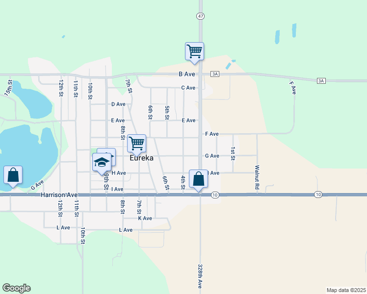 map of restaurants, bars, coffee shops, grocery stores, and more near 301 4th Street in Eureka