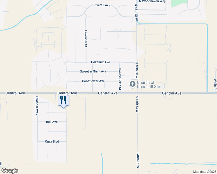 map of restaurants, bars, coffee shops, grocery stores, and more near 4917 Coneflower Avenue in Billings
