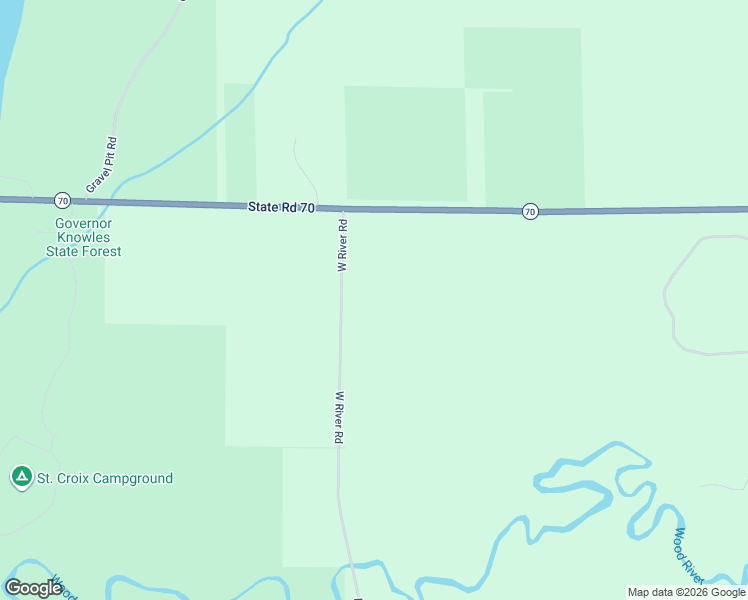 map of restaurants, bars, coffee shops, grocery stores, and more near 15177 Wisconsin 70 in Grantsburg
