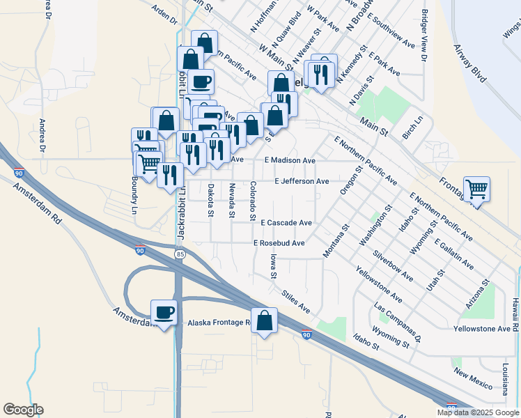 map of restaurants, bars, coffee shops, grocery stores, and more near 700 Colorado Street in Belgrade