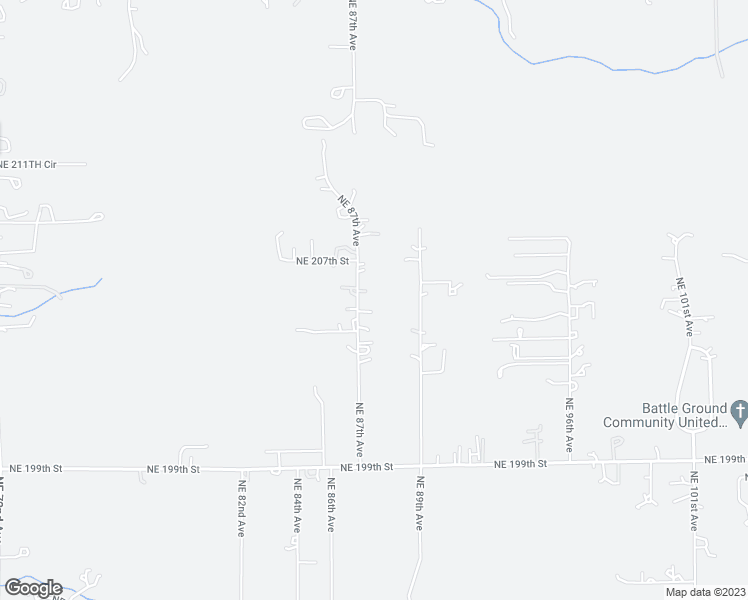 map of restaurants, bars, coffee shops, grocery stores, and more near 20519 Northeast 87th Avenue in Battle Ground