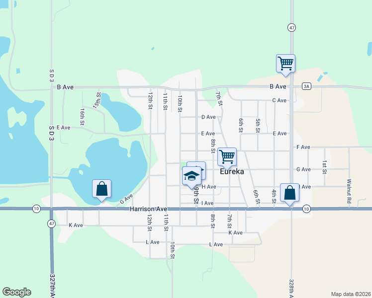 map of restaurants, bars, coffee shops, grocery stores, and more near 501-599 10th Street in Eureka