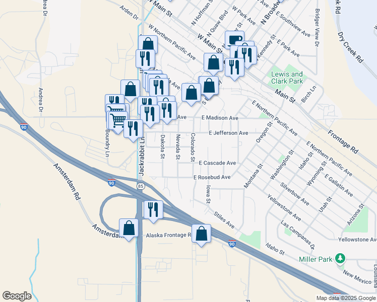 map of restaurants, bars, coffee shops, grocery stores, and more near 96 Custer Avenue in Belgrade
