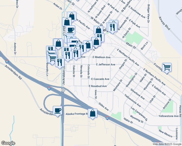 map of restaurants, bars, coffee shops, grocery stores, and more near 700 Colorado Street in Belgrade