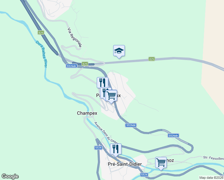 map of restaurants, bars, coffee shops, grocery stores, and more near 15 Route de Pallusieux in Palleusieux