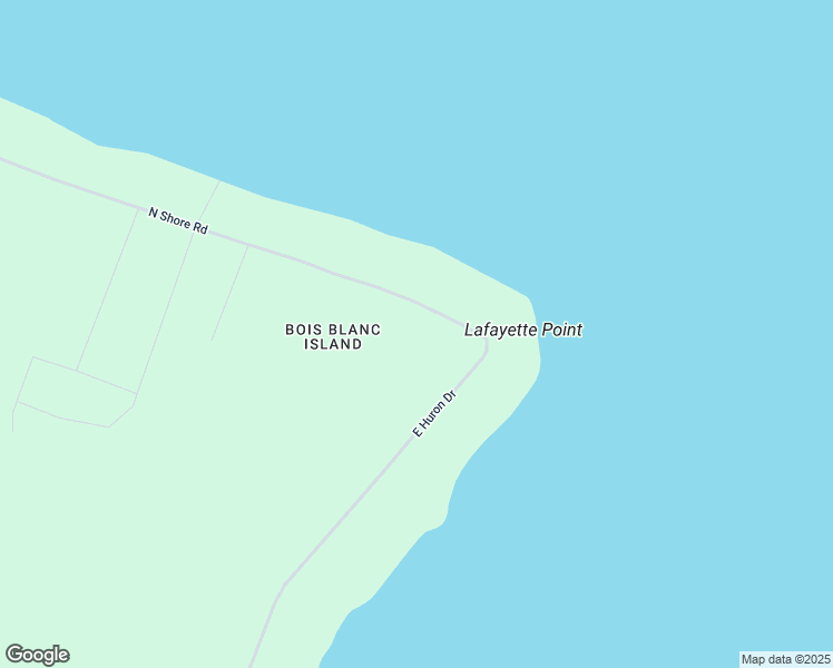 map of restaurants, bars, coffee shops, grocery stores, and more near 1571 East Huron Drive in Mackinac County