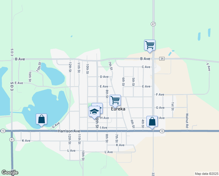 map of restaurants, bars, coffee shops, grocery stores, and more near 501 8th Street in Eureka