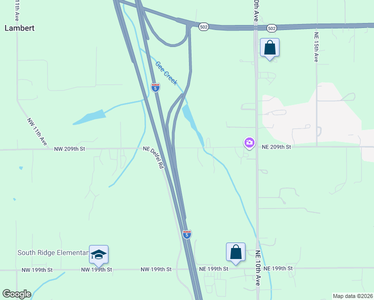 map of restaurants, bars, coffee shops, grocery stores, and more near 506 Northeast 209th Street in Ridgefield